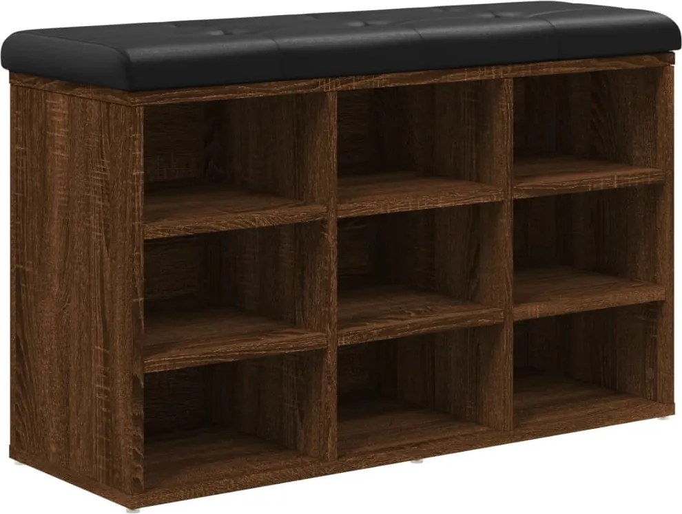 vidaXL barna tölgy színű szerelt fa cipőtároló pad 82 x 32 x 50 cm