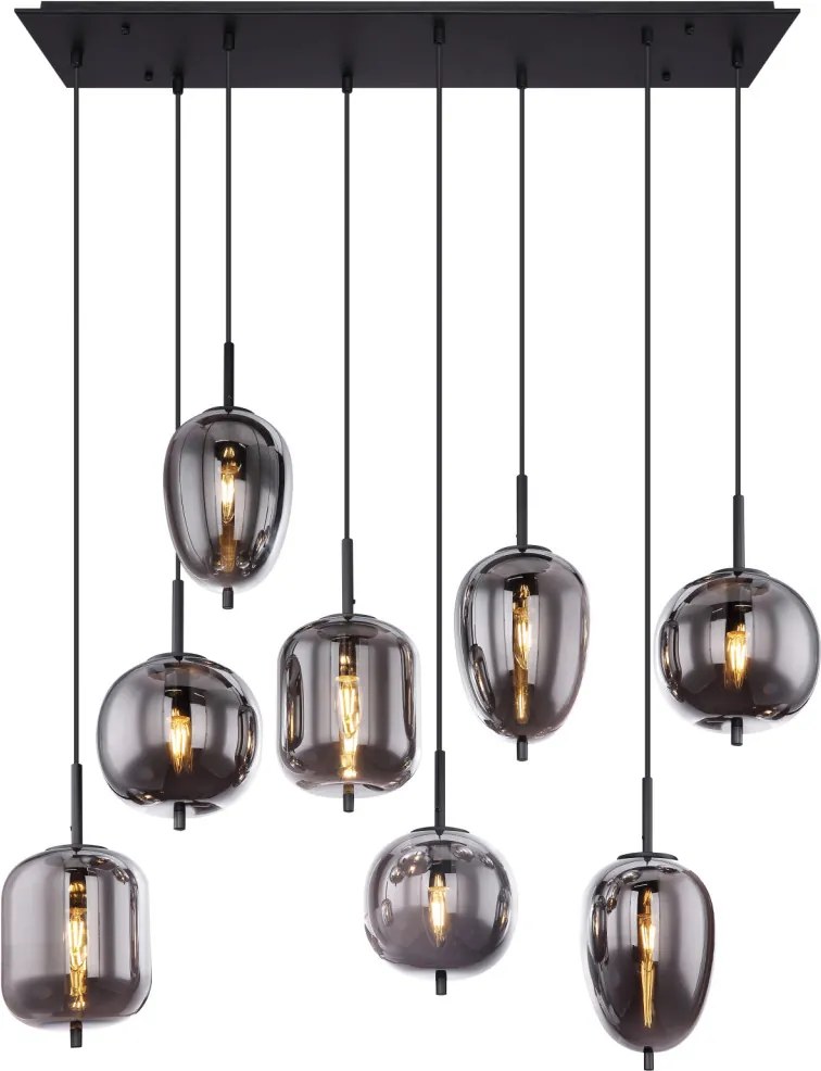 GLOBO 15345-8 BLACKY Többágú Függesztett Lámpa E14 IP20