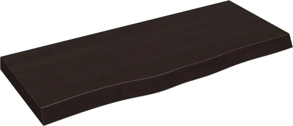 vidaXL sötétbarna kezelt tömör tölgyfa fali polc 100x40x(2-6) cm