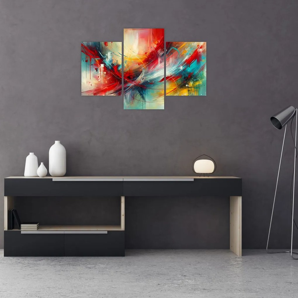 Kép – Absztrakció pirossal (90x60 cm)