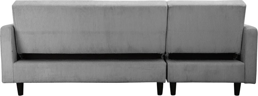 Világosszürke kordbársony kinyitható sarokkanapé Hartford – Støraa