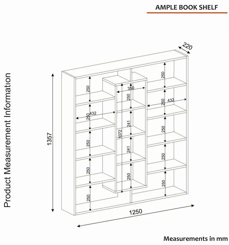 könyvespolc Ample - Walnut