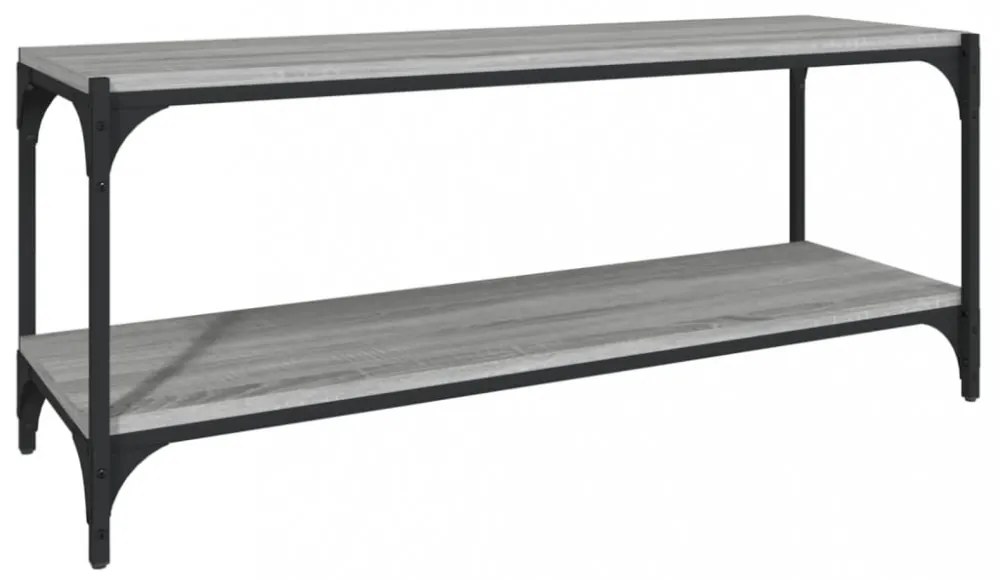 szürke sonoma színű szerelt fa és acél TV-szekrény 100x33x41 cm