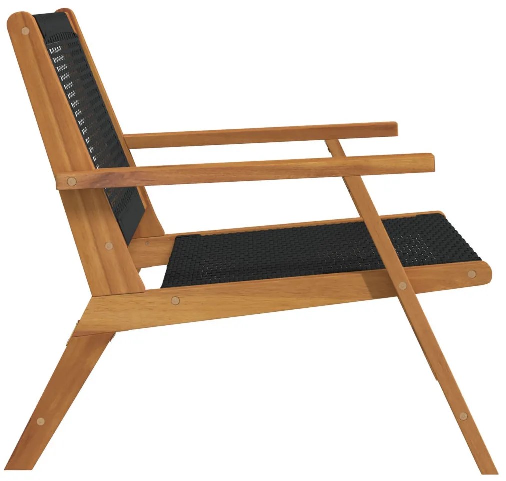 Kerti székek 2 db fekete 76x67x73,5 cm tömör akácfából