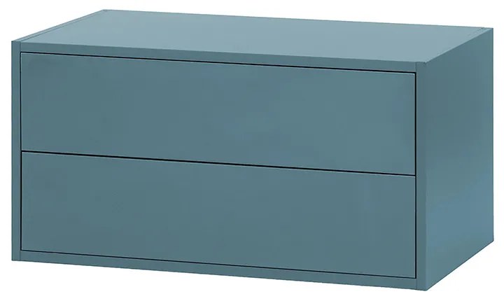 Boxie 2 fiókos fali szekrény 40x80x37 cm petrol kék
