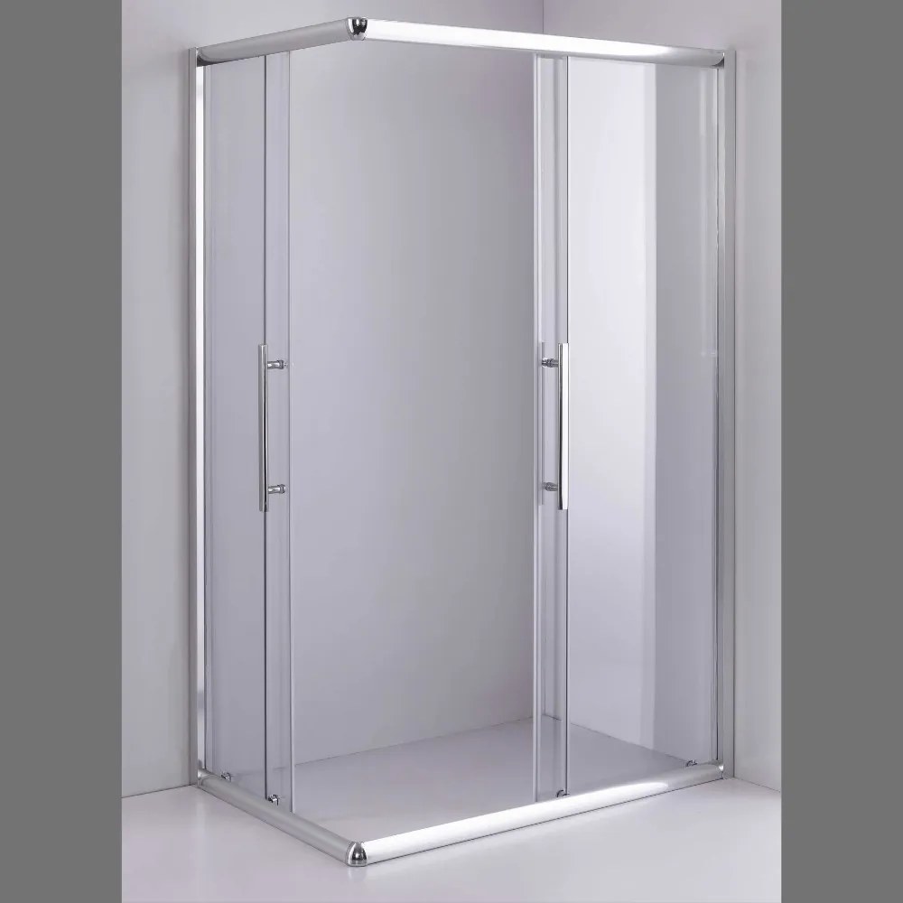 Stuxi Nizza 120x90 cm aszimmetrikus két tolóajtós zuhanykabin 6 mm vízlepergető biztonsági üveggel, króm elemekkel, 190 cm magas