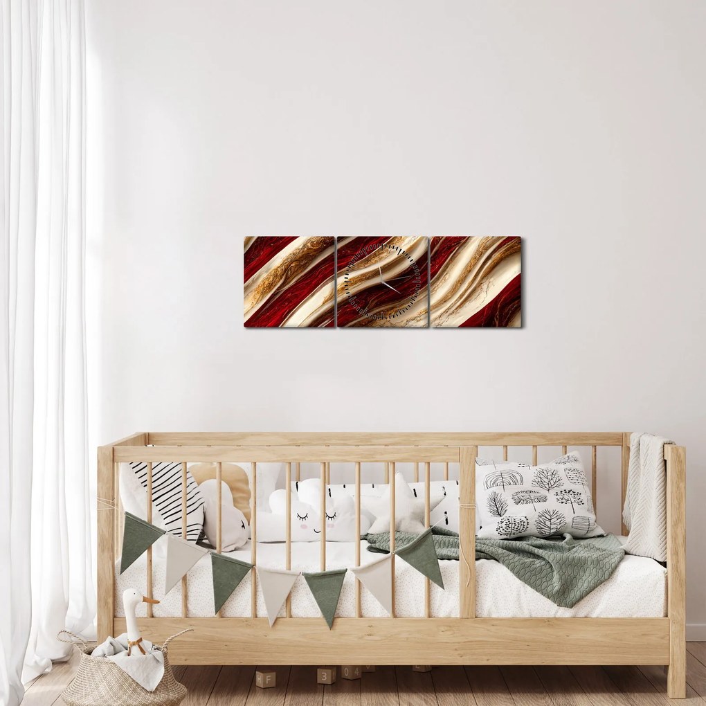 Kép - Arany - fehér textúra (órával) (90x30 cm)