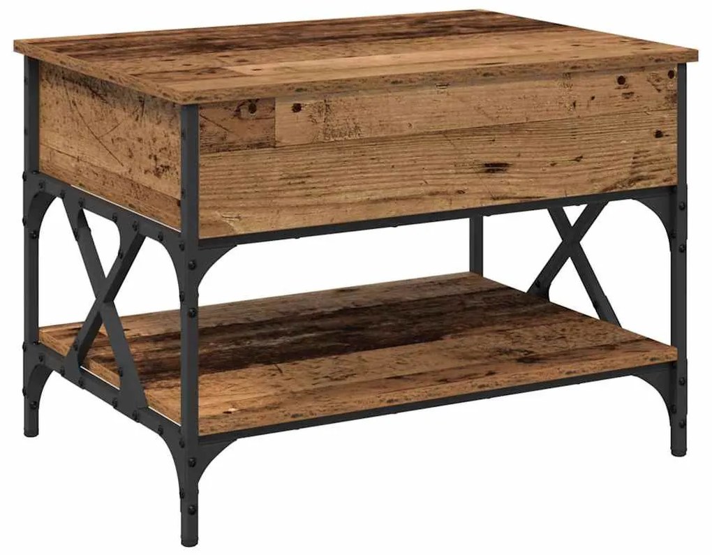 vidaXL Dohányzóasztal Öreg fa 70x50x50cm Faanyag