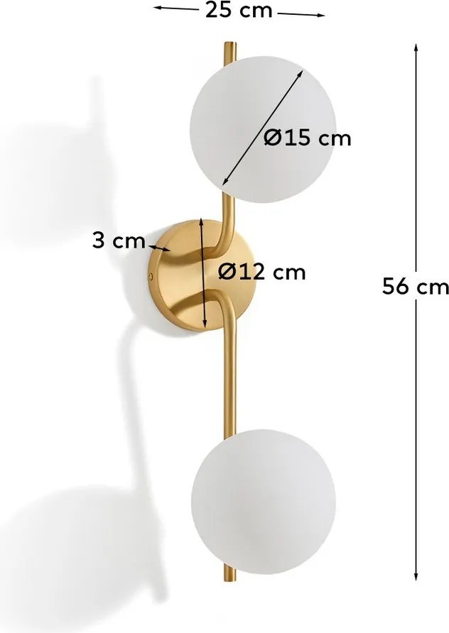 Fehér-aranyszínű fali lámpa Brisia – Kave Home