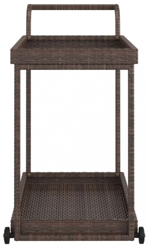 barna polyrattan bárkocsi 100 x 45 x 83 cm