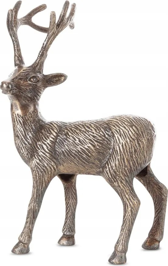 Karácsonyi figura 17X7X31 Eurofirany acél arany rénszarvas