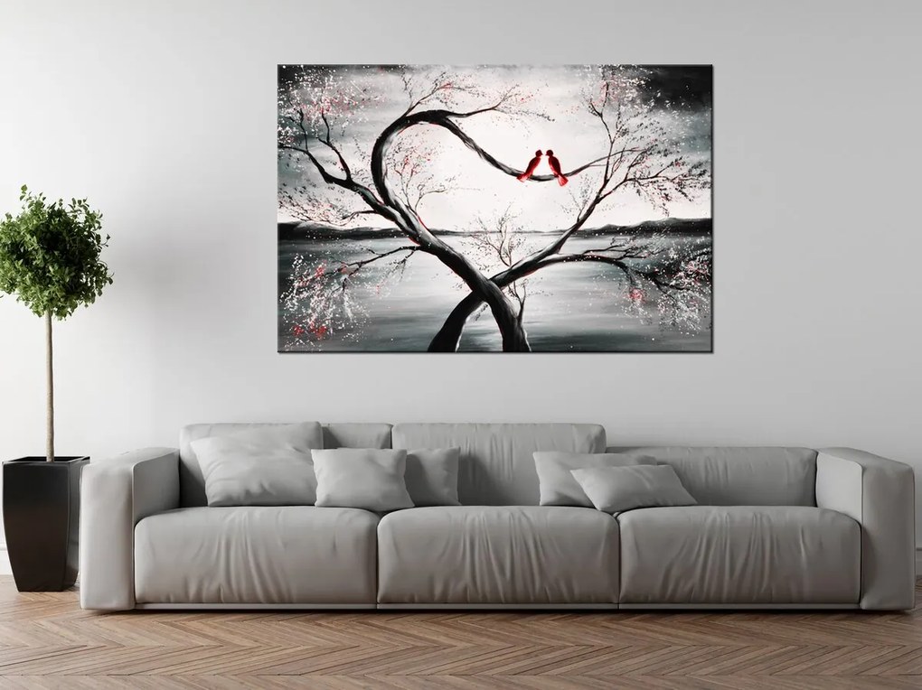 Gario Kézzel festett kép Madárszeretet Méret: 100 x 70 cm
