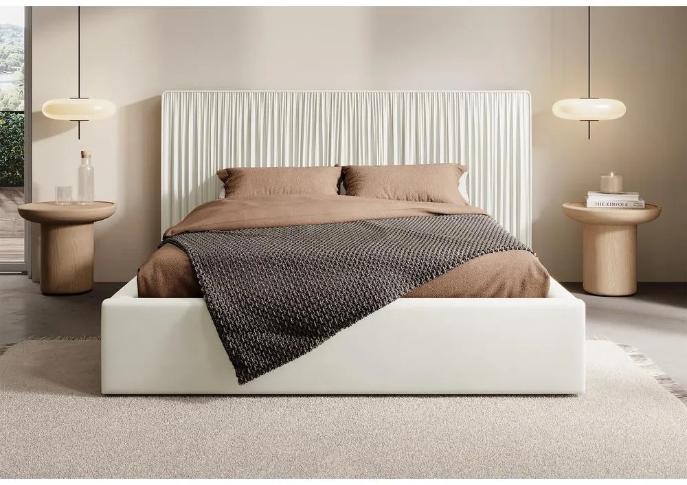Franciaágy 140 cm Thala 140 (ágyráccsal) (tárolóhellyel) (krém + fekete). Akció -15%. 1099738