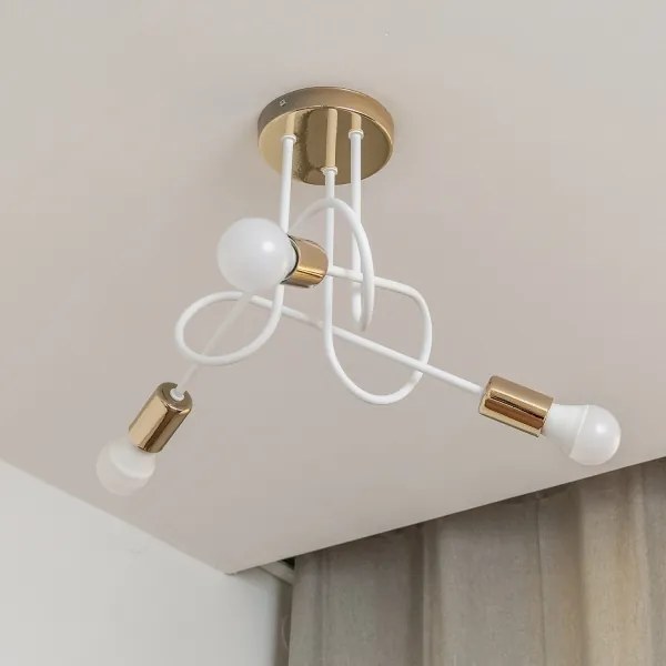 Ráépíthető csillár OXFORD 3xE27/15W/230V arany/fehér