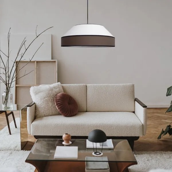 Csillár zsinóron MANISO 1xE27/60W/230V átm. 45 cm fehér/barna