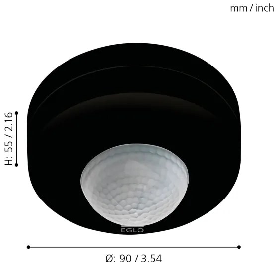 Eglo 97422 - Kültéri mozgásérzékelő DETECT ME 6 12 m fekete IP44