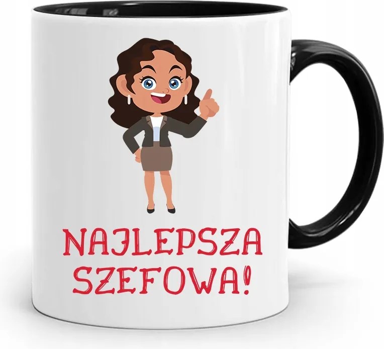 Fekete Bögre A Főnöknő Ajándéka Legjobb Főnöknő fényképes nyomtatással