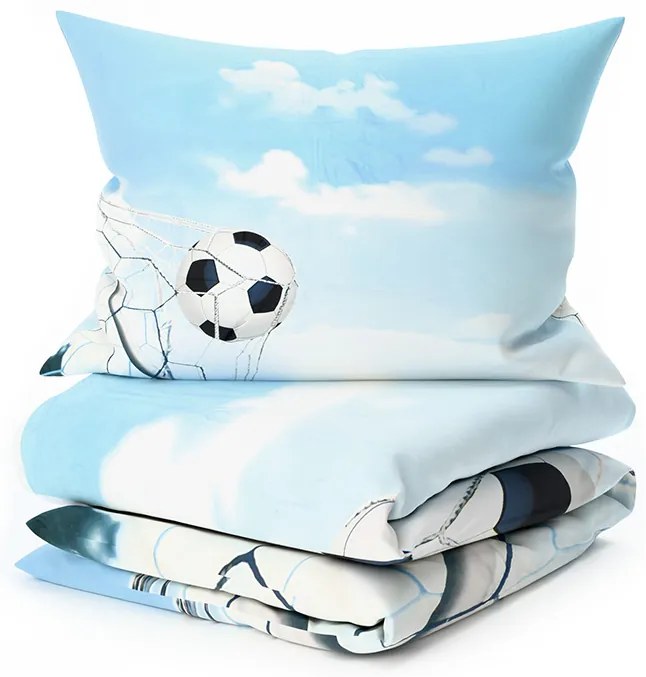 3D pamut ágynemű FOOTBALL ZONE, kék Ágyneműhuzat mérete: 70 x 90 cm | 140 x 200 cm