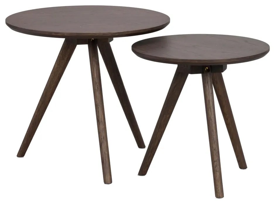 Kerek tárolóasztal tölgyfa dekoros asztallappal ø 50 cm Yumi – Rowico