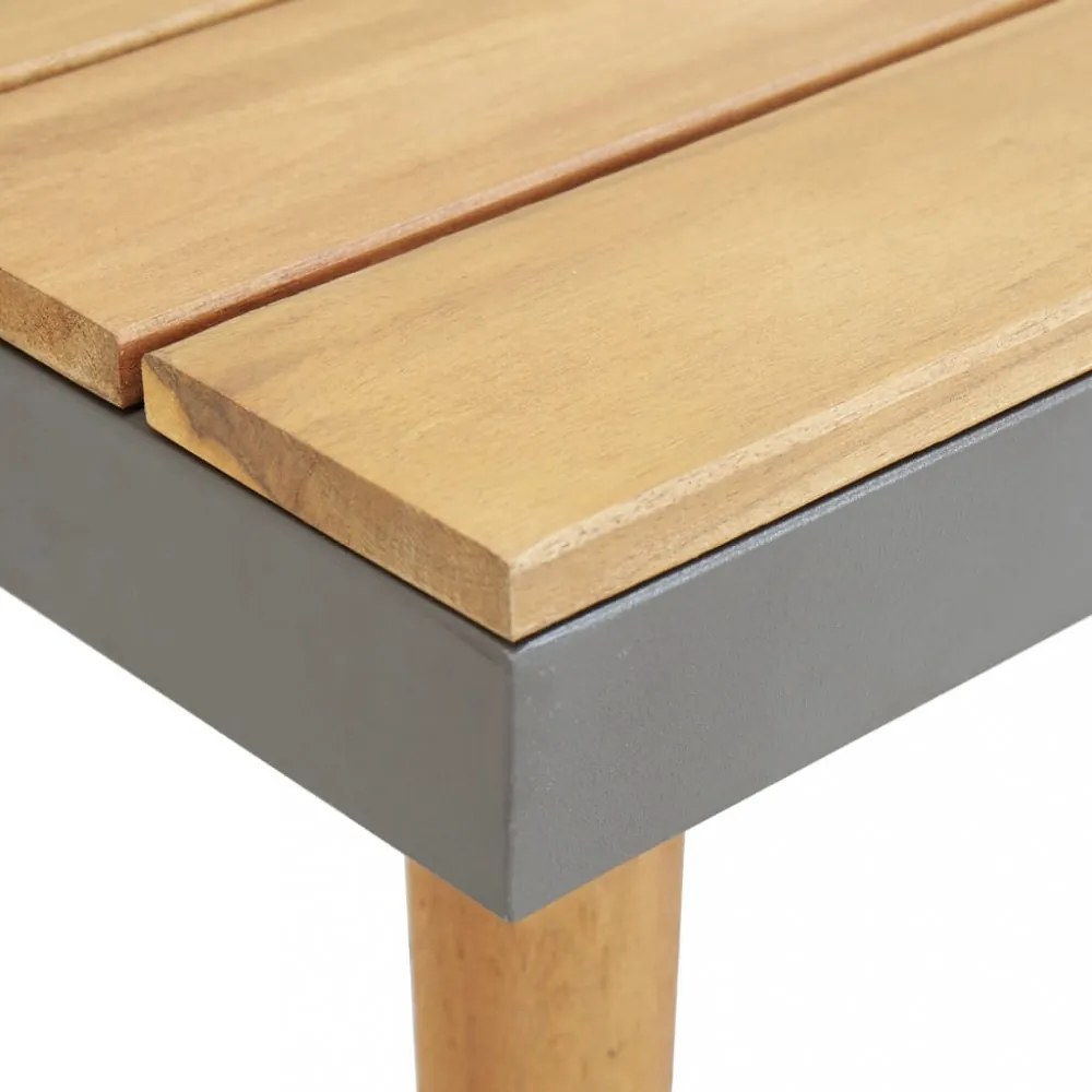 7 személyes barna tömör akácfa kerti bútorgarnitúra párnákkal