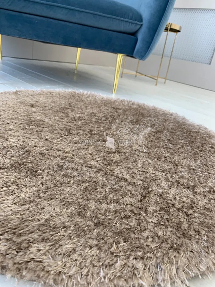 Puffy shaggy kerek szőnyeg Bézs (BEIGE) 160x160