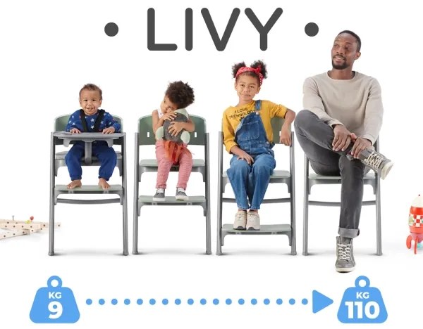 KINDERKRAFT SELECT 3 az 1-ben gyerek etetőszék LIVY Premium Olívazöld