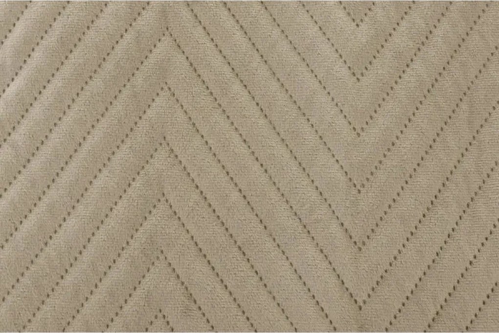 Bézs bársony ágytakaró ARROW VELVET Méret: 200 x 220 cm