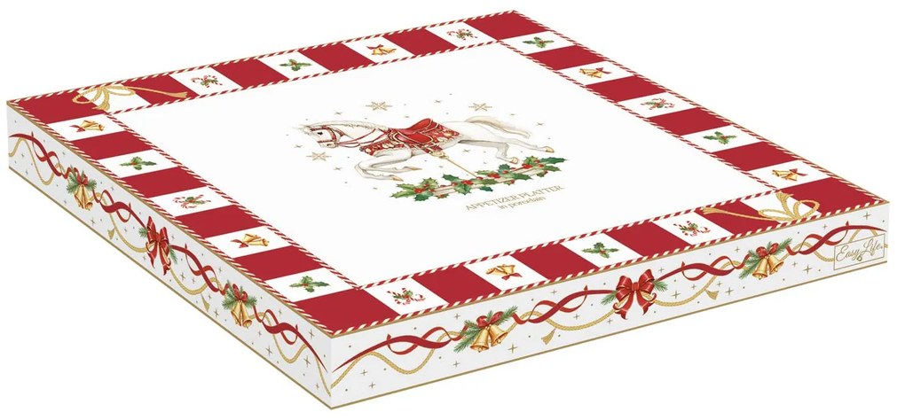 Karácsonyi porcelán osztott kínáló tál díszdobozban Christmas Tale