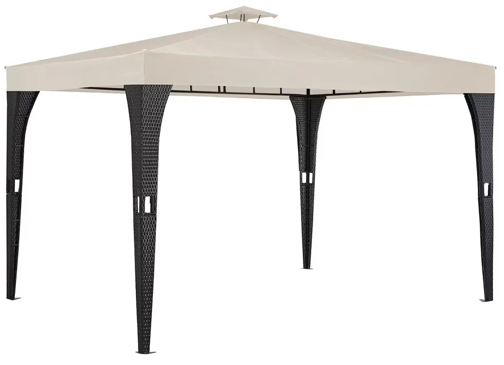 Casaria® Rattan pavilon 3x4 m - krém