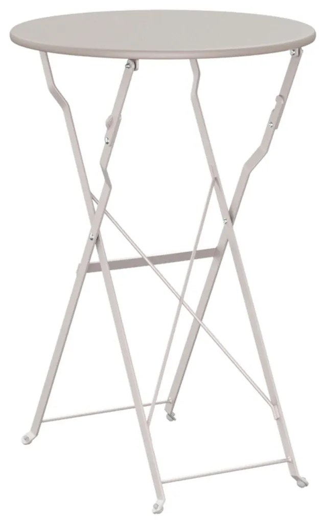 Összecsukható Bisztróasztal Bézs Ø50x71 cm Porbevonatos Acél