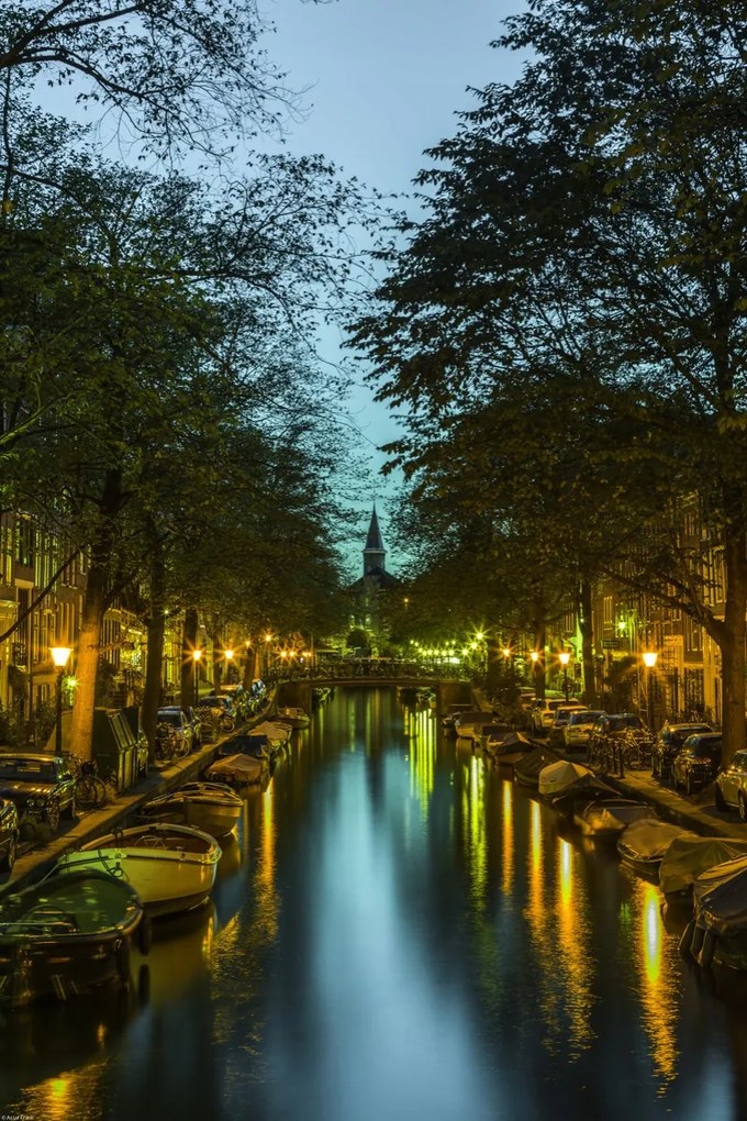 Poszter 40x60cm Csatorna Amszterdam városon át 2, Assaf Frank