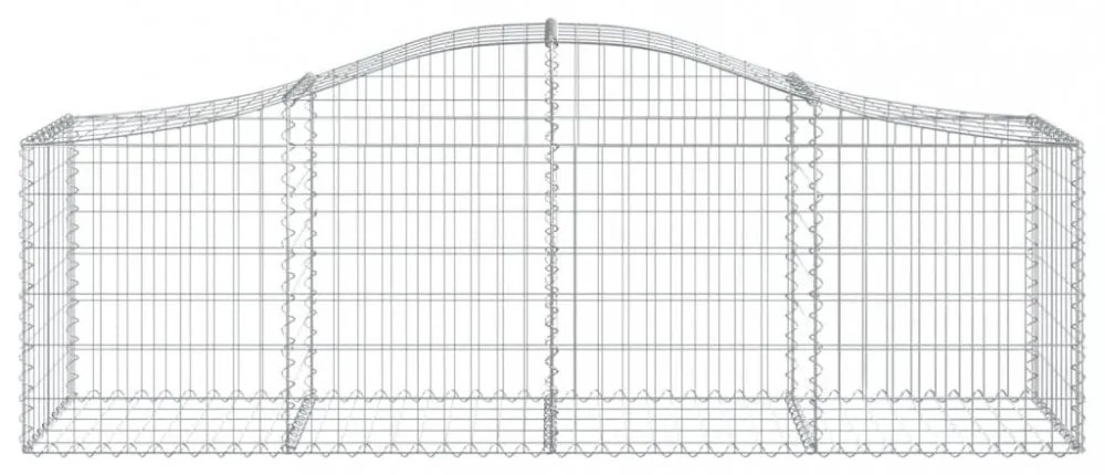vidaXL 12 db íves horganyzott vas gabion kosár 200x50x60/80 cm