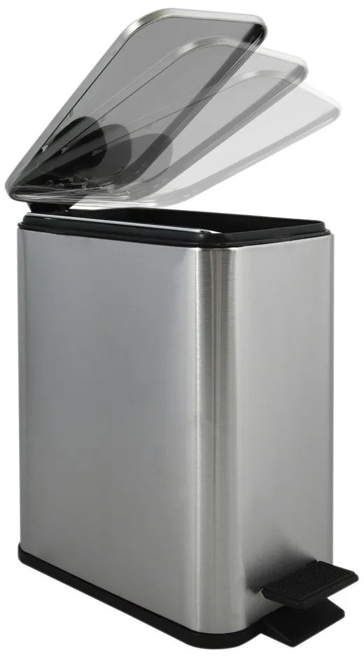 Matt ezüstszínű acél pedálos szemetes 5 l Erik – Spirella