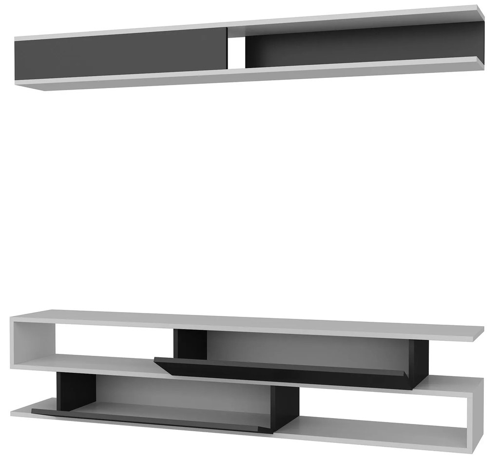 TV szekrény Sims - Black, White