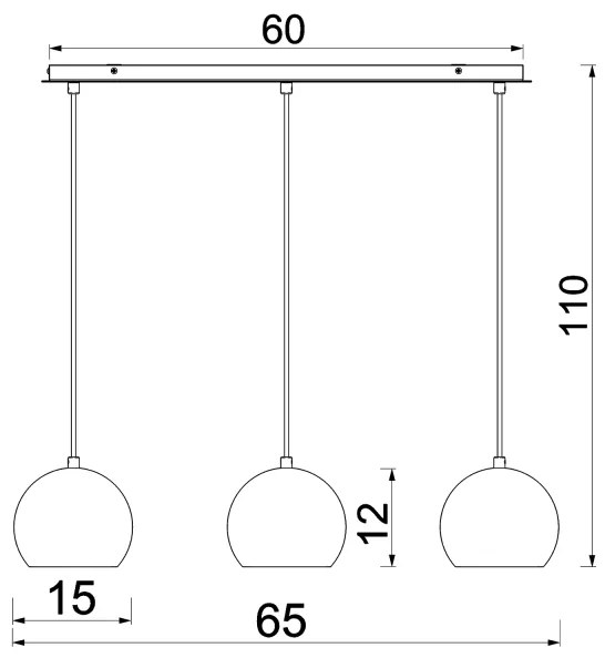 Csillár zsinóron SOOL 3xE27/60W/230V