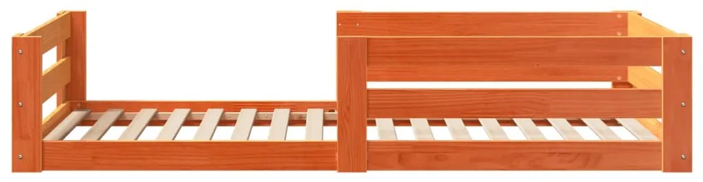 viaszbarna tömör fenyőfa ágy matrac nélkül 70 x 140 cm