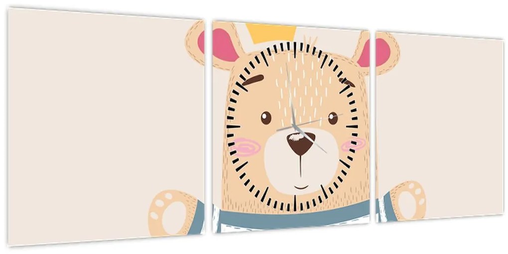 Kép - Teddy maci koronával (órával) (90x30 cm)