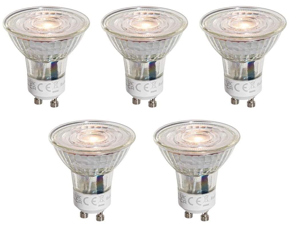 5 darabos GU10 50mm átlátszó LED izzó szett 4,5W 360 lm 2700K