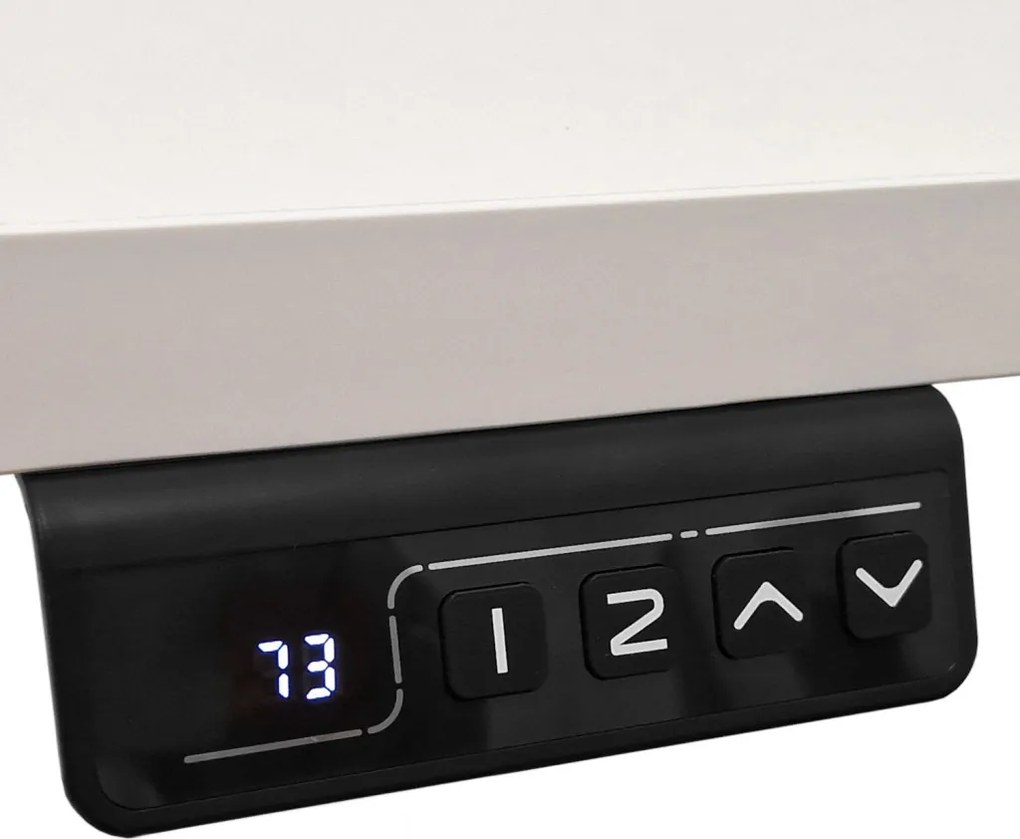 BIMotion iroda-/gamerasztal, elektromosan állítható magassággal, intelligens vezérlővel, matt fehér színben 120x65
