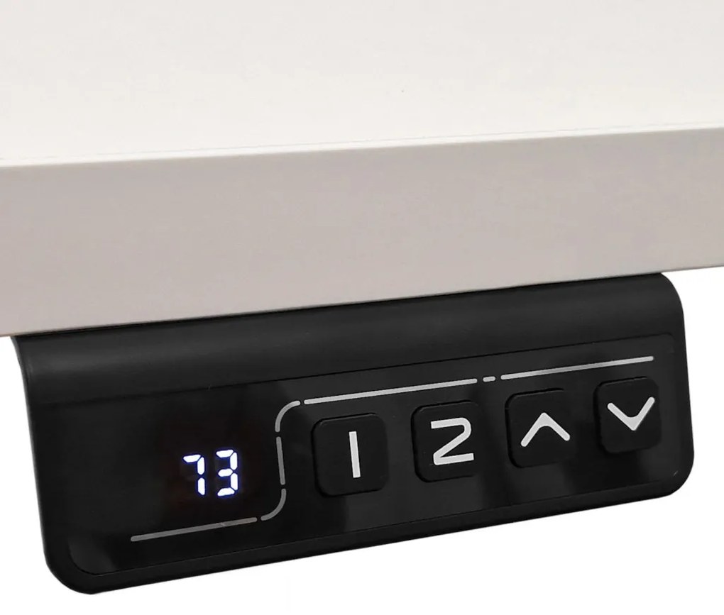 Masă de birou/gamer BIMotion, inalțime reglabilă electric, controler inteligent, alb mat, 120x65