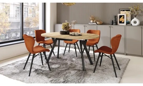 Étkezőasztal ARTUR craft tölgy/fekete