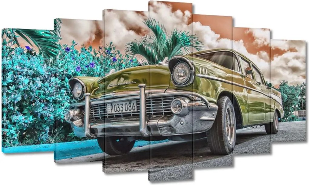 Vászonkép 140x80 Sárga antik autó