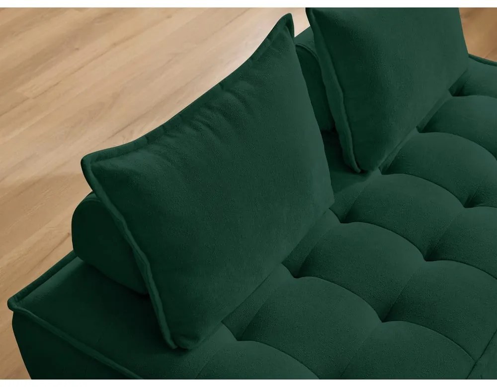 Sötétzöld zsenília kanapé 175 cm Elisa – Bobochic Paris