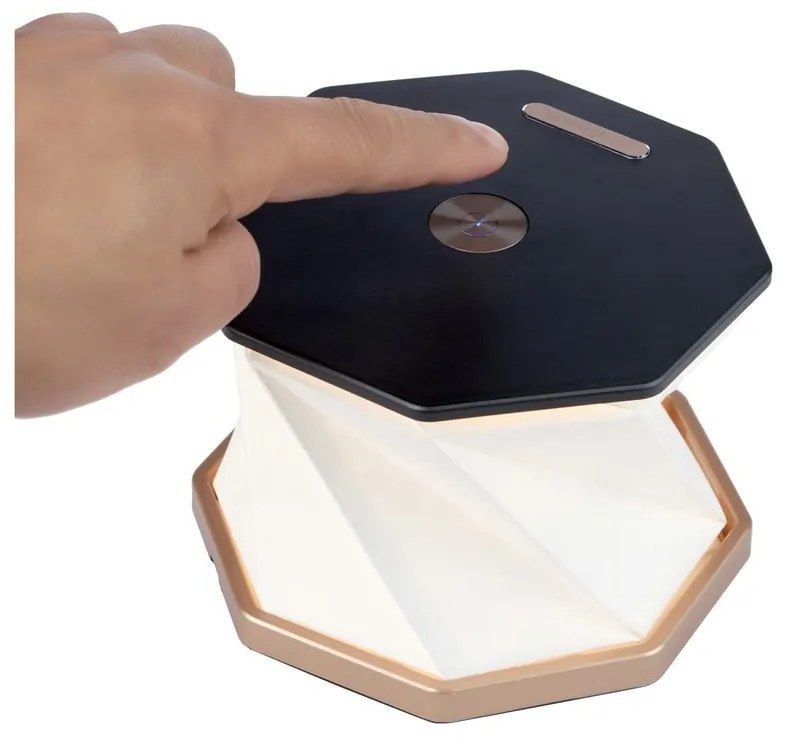Fekete LED asztali lámpa (magasság 18 cm) Twist Hexagon – Gingko