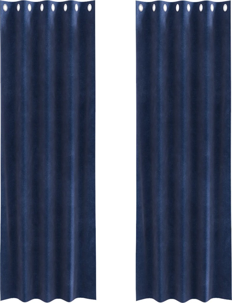 vidaXL Sötétítő függönyök 2 pcs Sötét kék 140 x 260 cm Bársony