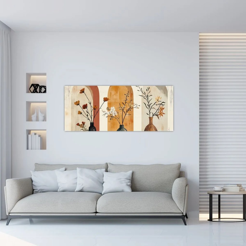 Kép - Vázák boltívekben (120x50 cm)