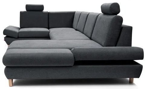 Kinyitható U-alakú kárpitozott sarokgarnitúra tárolóhellyel AVESTA — antracit