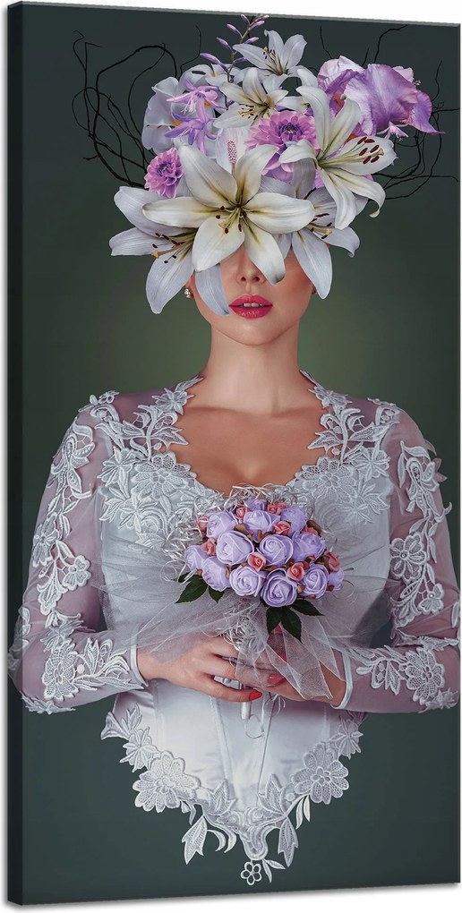 Vászonkép Nő fehér ruhában Natura 40x80 cm Ideális ajándék