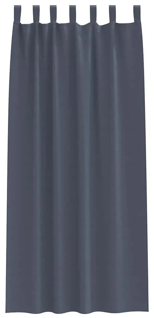 Függönyök függönyökkel 2 pcs Antracit 245x140cm Poliészter