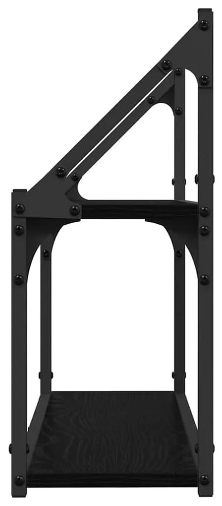Falpolc polcokkal tárolóval Musta tammi 60 x 21 x 51 cm Faanyag